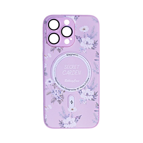 Flower Design Magnetic Case for Apple iPhone 14 Pro Max White